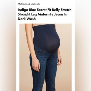 Indigo Blue Maternity Jeans. Size Small.
